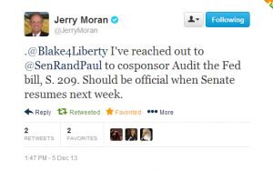 Moran, cosponsoring Audit the Fed
